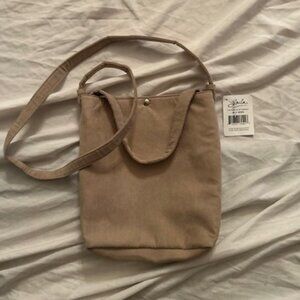 NEW Norway made purse bag cross over tan  faux leather small colored